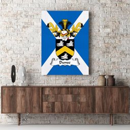ScotsTee Shop Scottish Dunse Clan Family Crest Scottish Flag Framed Canvas Print