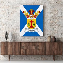 ScotsTee Shop Scottish Christall Clan Family Crest Scottish Flag Framed Canvas Print