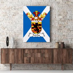 ScotsTee Shop Scottish Fairfax Clan Family Crest Scottish Flag Framed Canvas Print