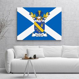 ScotsTee Shop Scottish Garioch Clan Family Crest Scottish Flag Framed Canvas Print