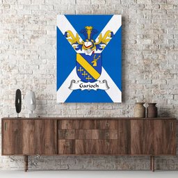 ScotsTee Shop Scottish Garioch Clan Family Crest Scottish Flag Framed Canvas Print