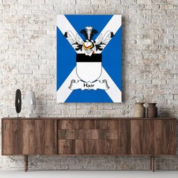 ScotsTee Shop Scottish Hair Clan Family Crest Scottish Flag Framed Canvas Print
