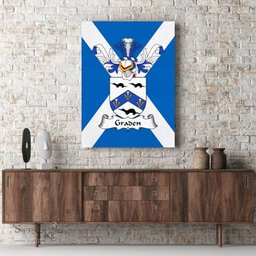 ScotsTee Shop Scottish Graden Clan Family Crest Scottish Flag Framed Canvas Print