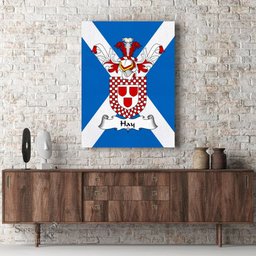 ScotsTee Shop Scottish Hay _Cadet of Pitfour Clan Family Crest Scottish Flag Framed Canvas Print