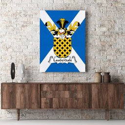 ScotsTee Shop Scottish Lauderdale Clan Family Crest Scottish Flag Framed Canvas Print