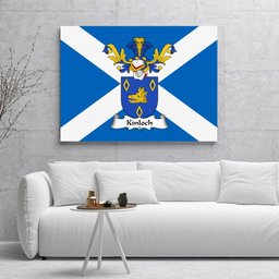 ScotsTee Shop Scottish Kinloch Clan Family Crest Scottish Flag Framed Canvas Print