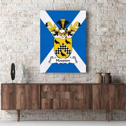 ScotsTee Shop Scottish Houston Clan Family Crest Scottish Flag Framed Canvas Print