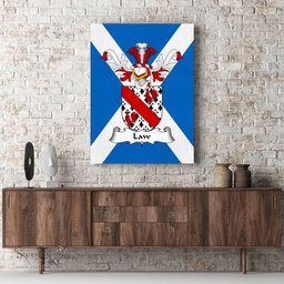 ScotsTee Shop Scottish Law _Burntoun_ Fife Clan Family Crest Scottish Flag Framed Canvas Print