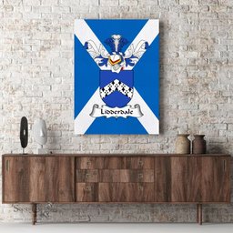 ScotsTee Shop Scottish Lidderdale Clan Family Crest Scottish Flag Framed Canvas Print