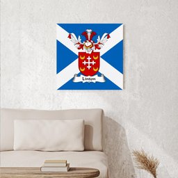 ScotsTee Shop Scottish Linton Clan Family Crest Scottish Flag Framed Canvas Print