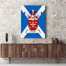 ScotsTee Shop Scottish Linton Clan Family Crest Scottish Flag Framed Canvas Print