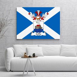 ScotsTee Shop Scottish Gellie Clan Family Crest Scottish Flag Framed Canvas Print