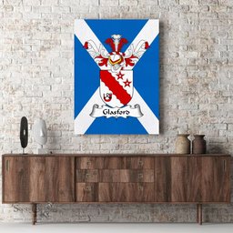 ScotsTee Shop Scottish Glasford Clan Family Crest Scottish Flag Framed Canvas Print