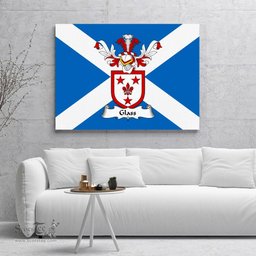 ScotsTee Shop Scottish Glass Clan Family Crest Scottish Flag Framed Canvas Print