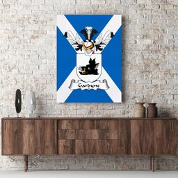 ScotsTee Shop Scottish Gardyne or Garden Clan Family Crest Scottish Flag Framed Canvas Print