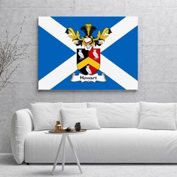 ScotsTee Shop Scottish Howart Clan Family Crest Scottish Flag Framed Canvas Print