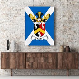 ScotsTee Shop Scottish Howart Clan Family Crest Scottish Flag Framed Canvas Print