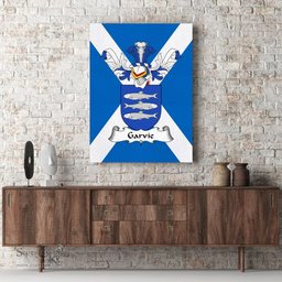ScotsTee Shop Scottish Garvie Clan Family Crest Scottish Flag Framed Canvas Print