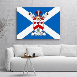 ScotsTee Shop Scottish Gammell Clan Family Crest Scottish Flag Framed Canvas Print