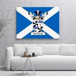 ScotsTee Shop Scottish MacTavish Clan Family Crest Scottish Flag Framed Canvas Print