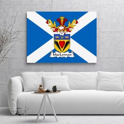ScotsTee Shop Scottish MacLennan Clan Family Crest Scottish Flag Framed Canvas Print