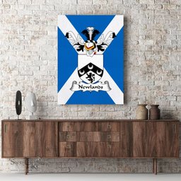ScotsTee Shop Scottish Newlands Clan Family Crest Scottish Flag Framed Canvas Print
