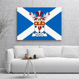 ScotsTee Shop Scottish Stothert Clan Family Crest Scottish Flag Framed Canvas Print