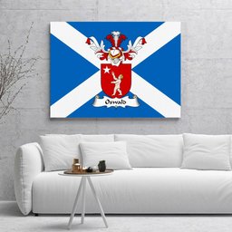 ScotsTee Shop Scottish Oswald _Encyclopaedia Heraldica Clan Family Crest Scottish Flag Framed Canvas Print