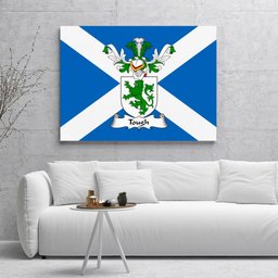 ScotsTee Shop Scottish Tough Clan Family Crest Scottish Flag Framed Canvas Print