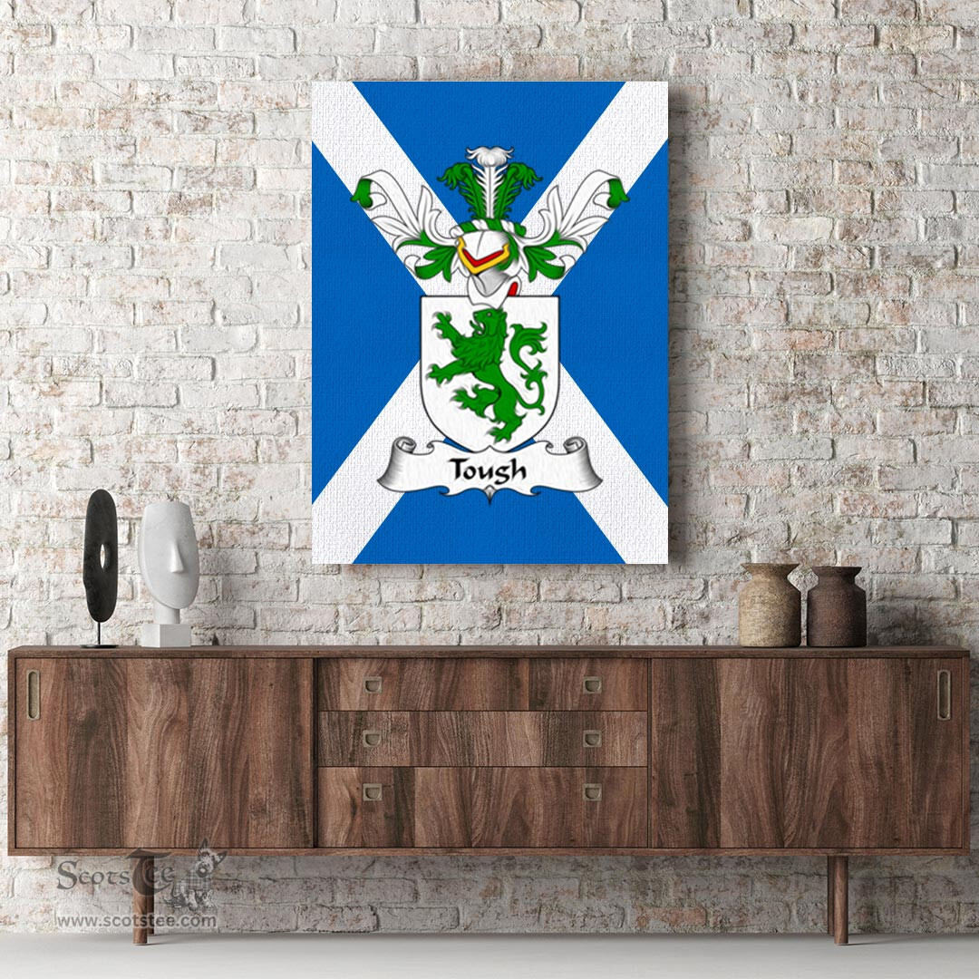 ScotsTee Shop Scottish Tough Clan Family Crest Scottish Flag Framed Canvas Print