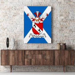 ScotsTee Shop Scottish Whitehouse Clan Family Crest Scottish Flag Framed Canvas Print