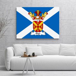 ScotsTee Shop Scottish Sligo Clan Family Crest Scottish Flag Framed Canvas Print