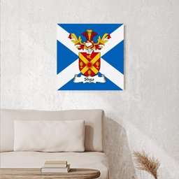 ScotsTee Shop Scottish Sligo Clan Family Crest Scottish Flag Framed Canvas Print