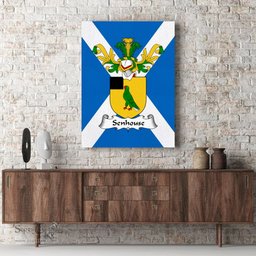 ScotsTee Shop Scottish Senhouse Clan Family Crest Scottish Flag Framed Canvas Print