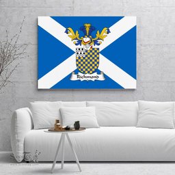 ScotsTee Shop Scottish Richmond Clan Family Crest Scottish Flag Framed Canvas Print