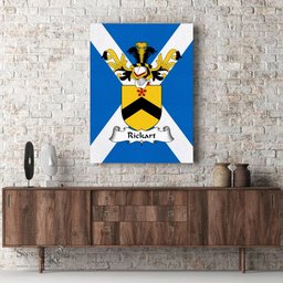 ScotsTee Shop Scottish Rickart Clan Family Crest Scottish Flag Framed Canvas Print