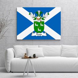 ScotsTee Shop Scottish Troup Clan Family Crest Scottish Flag Framed Canvas Print