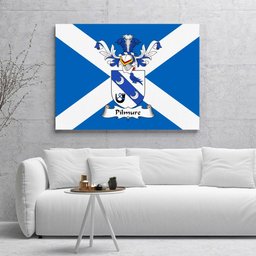 ScotsTee Shop Scottish Pilmure Clan Family Crest Scottish Flag Framed Canvas Print