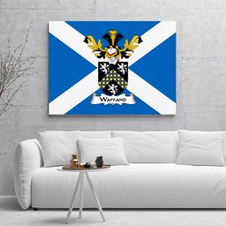 ScotsTee Shop Scottish Warrand Clan Family Crest Scottish Flag Framed Canvas Print