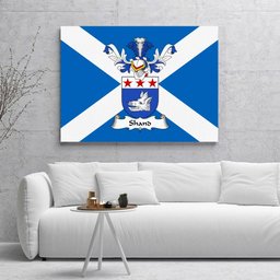 ScotsTee Shop Scottish Shand Clan Family Crest Scottish Flag Framed Canvas Print