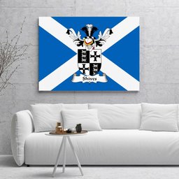 ScotsTee Shop Scottish Shives Clan Family Crest Scottish Flag Framed Canvas Print