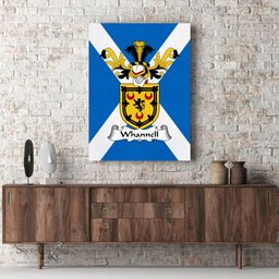 ScotsTee Shop Scottish Whannell Clan Family Crest Scottish Flag Framed Canvas Print