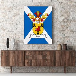 ScotsTee Shop Scottish Rose Clan Family Crest Scottish Flag Framed Canvas Print