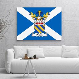 ScotsTee Shop Scottish Pagan Clan Family Crest Scottish Flag Framed Canvas Print
