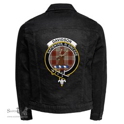 ScotsTee Shop Scottish Davidson Dress Dancers Clan Crest Tartan Scottish Denim Jacket