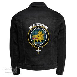 ScotsTee Shop Scottish Campbell of Cawdor Ancient Clan Crest Tartan Scottish Denim Jacket