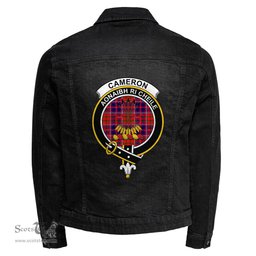 ScotsTee Shop Scottish Cameron of Lochiel Modern Clan Crest Tartan Scottish Denim Jacket