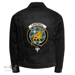 ScotsTee Shop Scottish Campbell Dress Ancient Clan Crest Tartan Scottish Denim Jacket