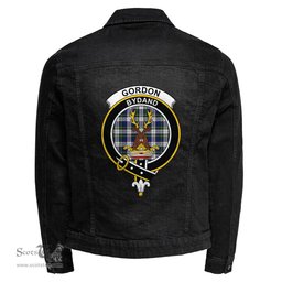 ScotsTee Shop Scottish Gordon Dress Modern Clan Crest Tartan Scottish Denim Jacket