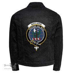 ScotsTee Shop Scottish MacLaine of Loch Buie Hunting Ancient Clan Crest Tartan Scottish Denim Jacket